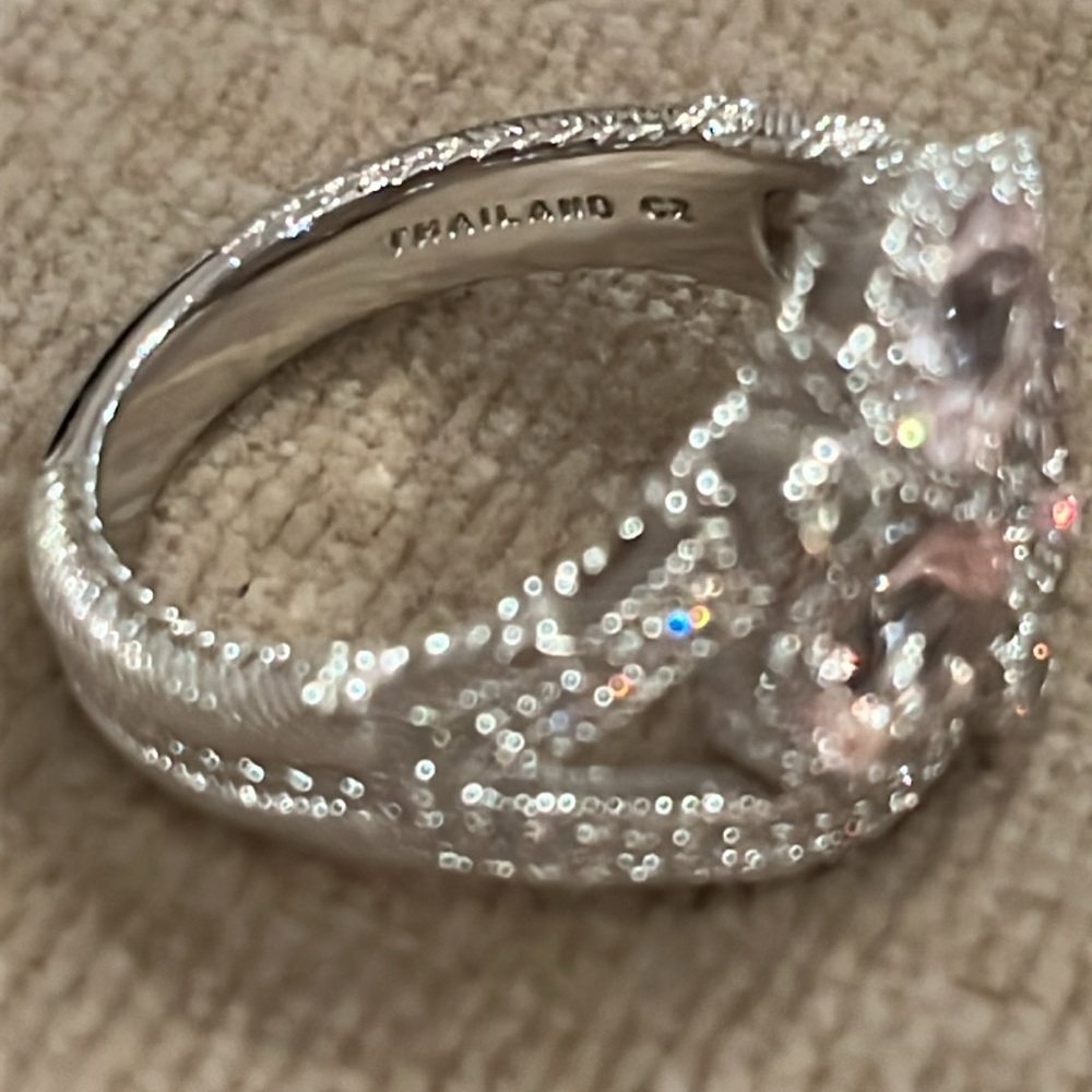Judith Ripka Sterling Silver CZ Sparkling Ring Size 10 - Picture 9 of 13